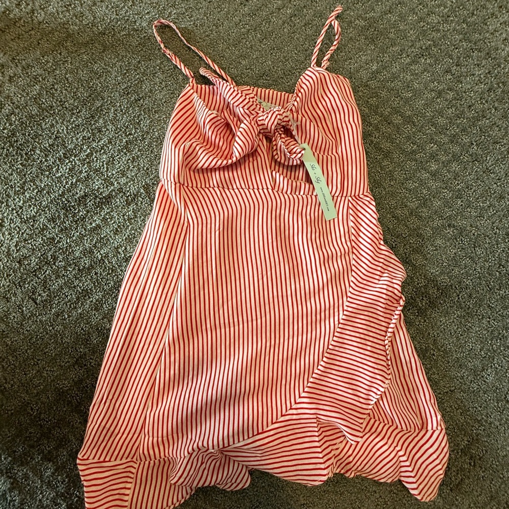 She + Sky Red and White Striped Dress
